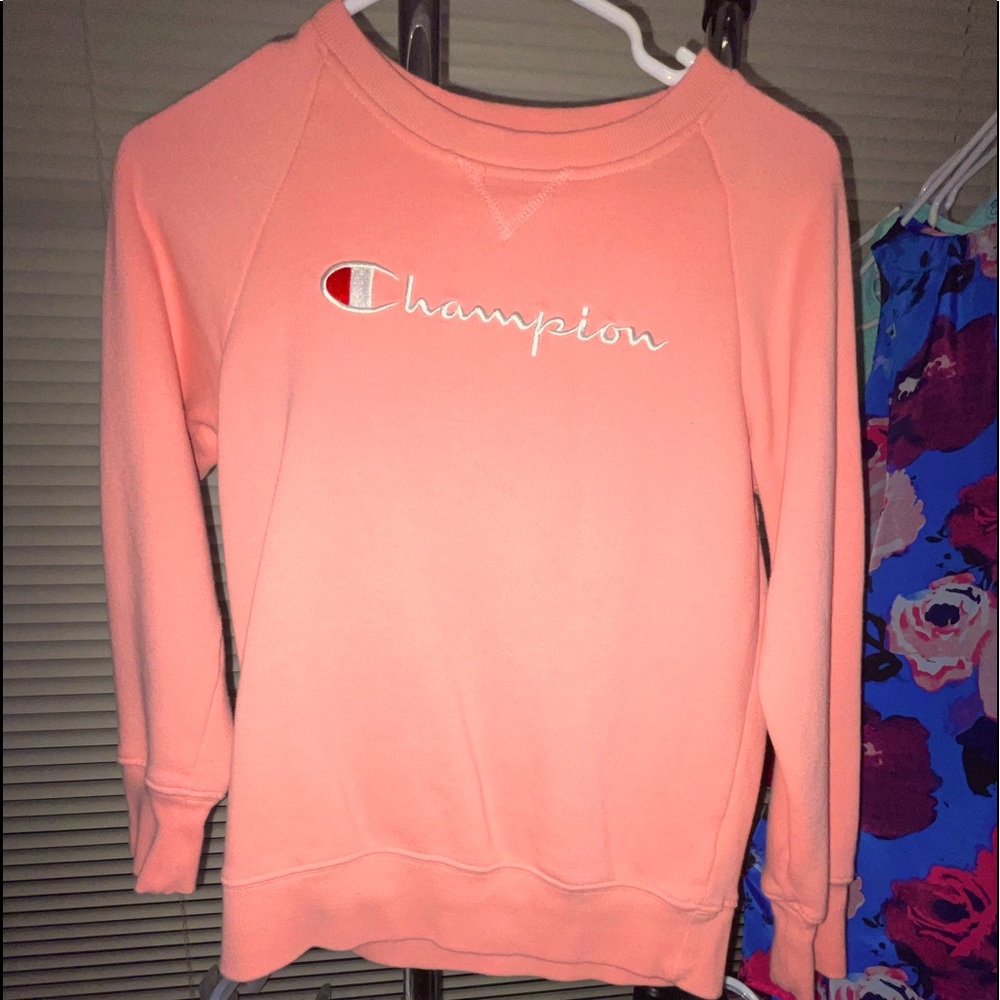 Girls Large Champion sweatshirt. Warm. Orange